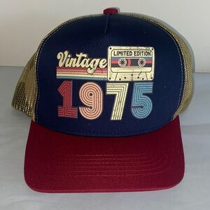 Vintage 1975 limited edition trucker style hat, birthday gift new with tags